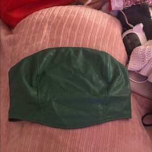 Green Strapless Top
